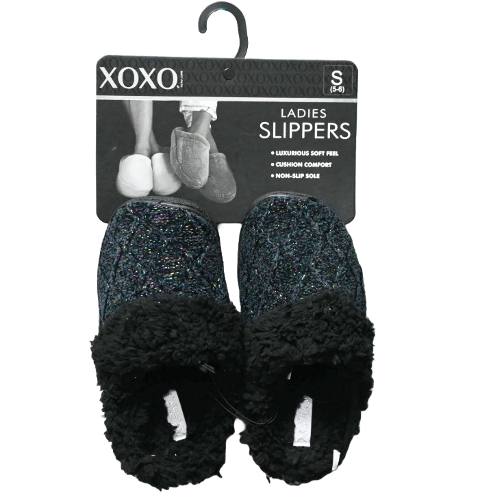 XOXO BLACK LADIES SLIPPERS ASST SIZE 5-10 C/P 24