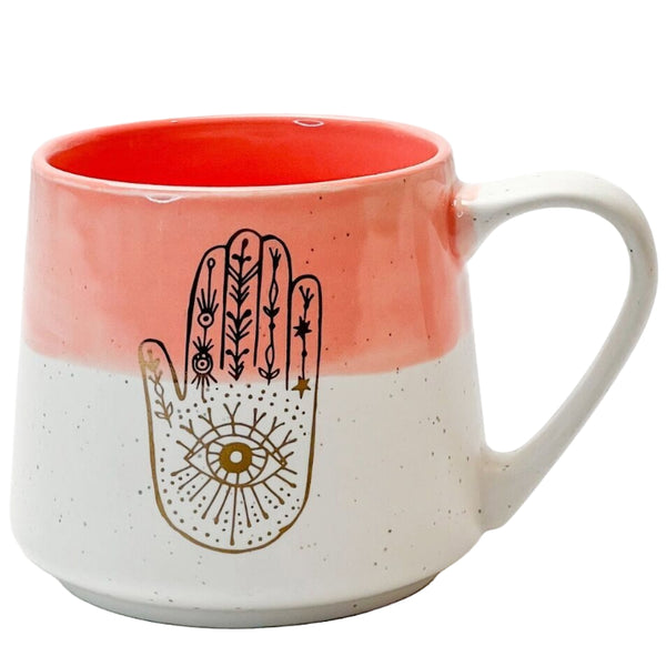 18oz PINK BRUSH TOP HAMSA MUG C/P 24