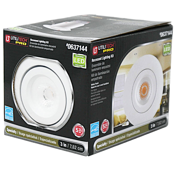 3" Rec Lighting Kit White Trim (637144) UTILITECH C/P 4