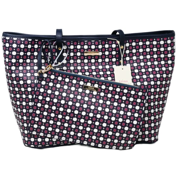 *OUTSIDE CA* LARGE PRINTED TOTE W/WRISTLET TRINA TURK C/P 8