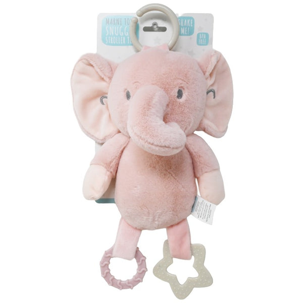 Pnk Elephant Stroller Toy with Teether C/P 48