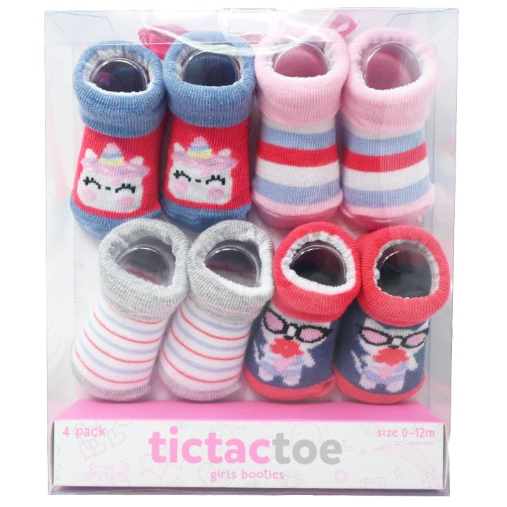 4pk Unicorn Girls Booties C/P 30 tictactoe TTT130344