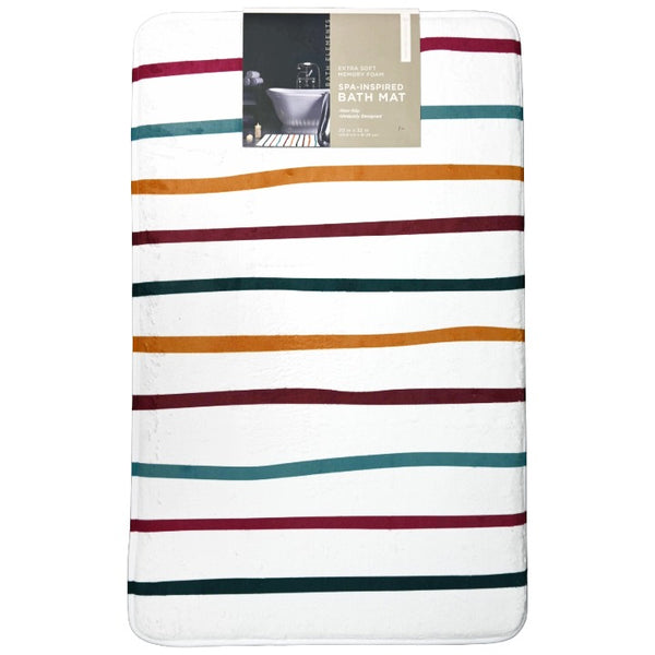 20X32" MULTICOLOR MICROFIBER PRINTED FOAM BATHMAT BATH ELEMENTS C/P 20
