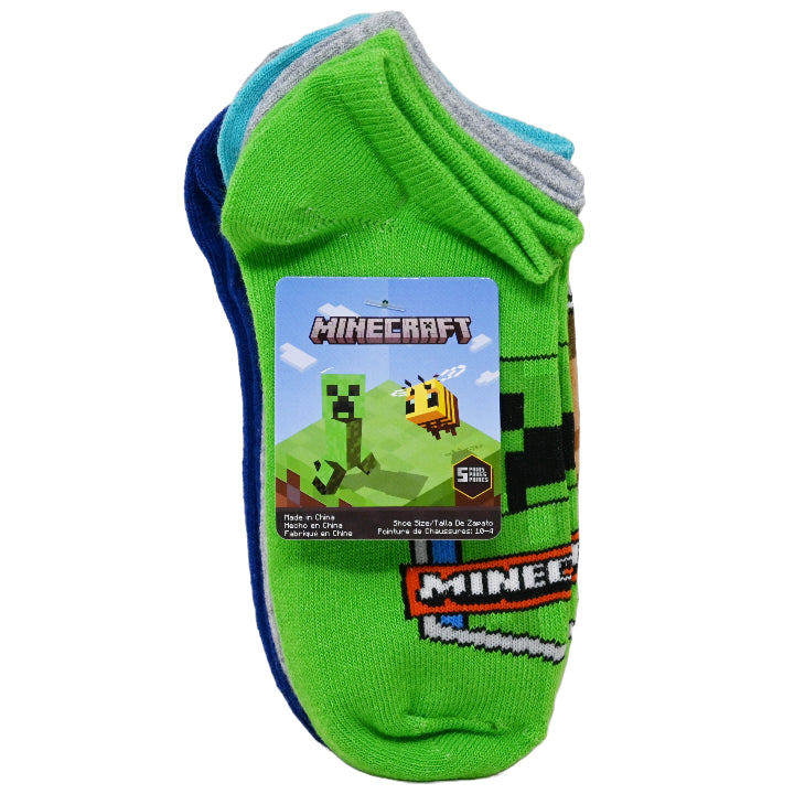 5pk MINECRAFT BADGE OG HONOR NS SOCKS SIZE 6-8 C/P 60