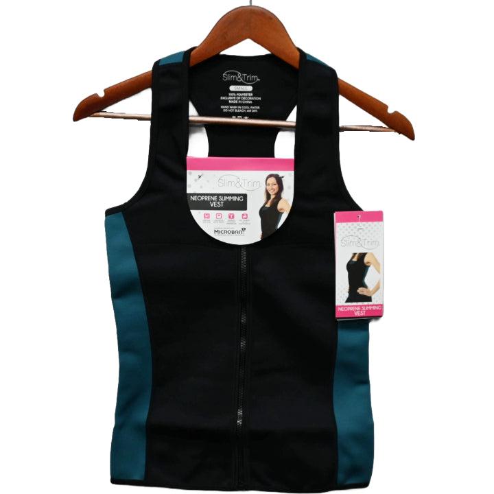 SMALL BLK/TEAL WOMEN NEOPRENE VEST (FLAT PACKED) C/P 12
