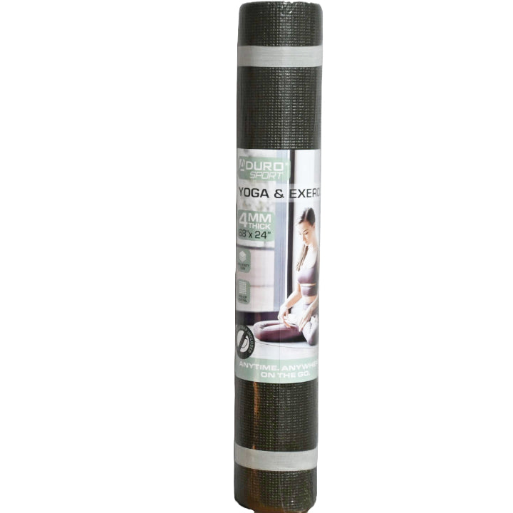 68"x24" (4mm) ADURO BLACK YOGA & EXERCISE MAT W/CARRYING STRAP C/P 12
