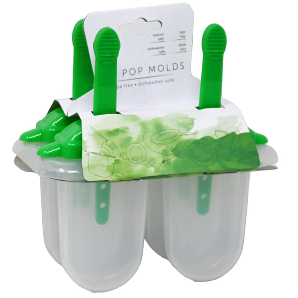 Edge 4pk Popsicle Mold Green Handles C/P 24