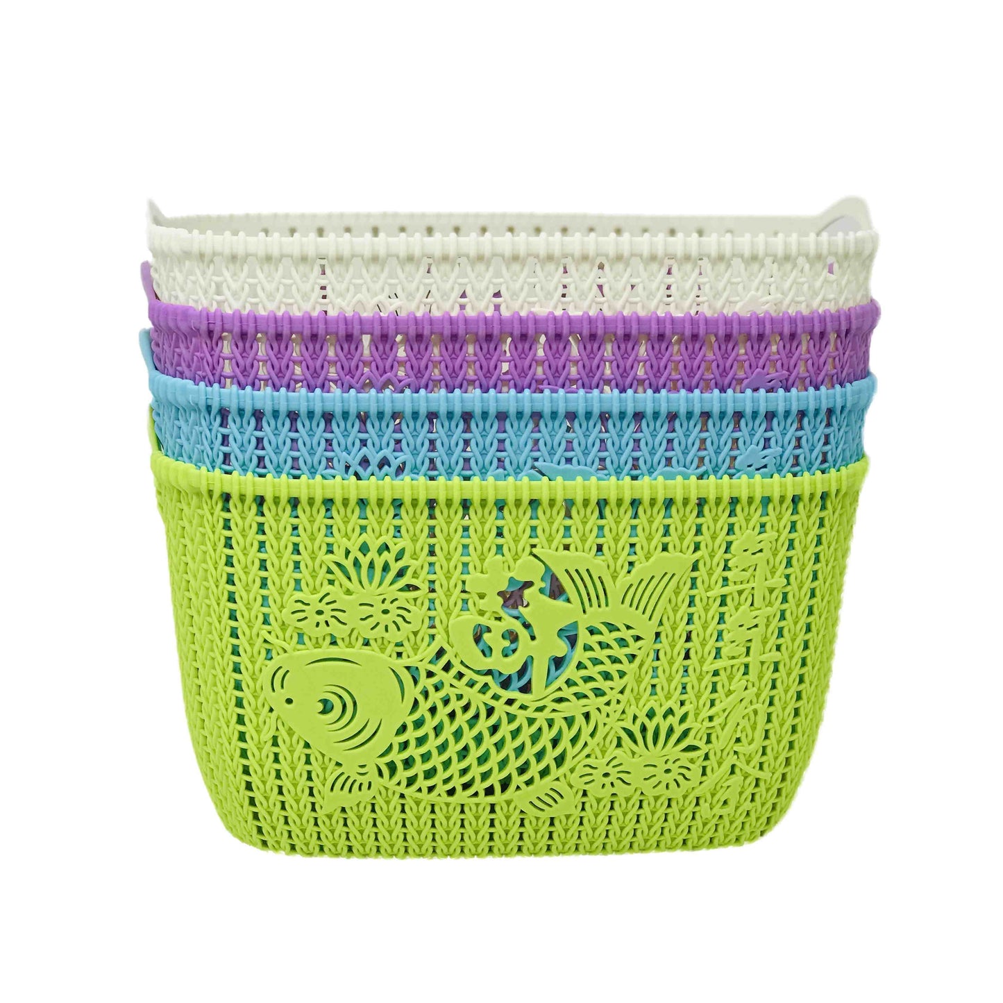 BASKET RATTAN STYLE STORAGE , LARGE 3 C/P 36