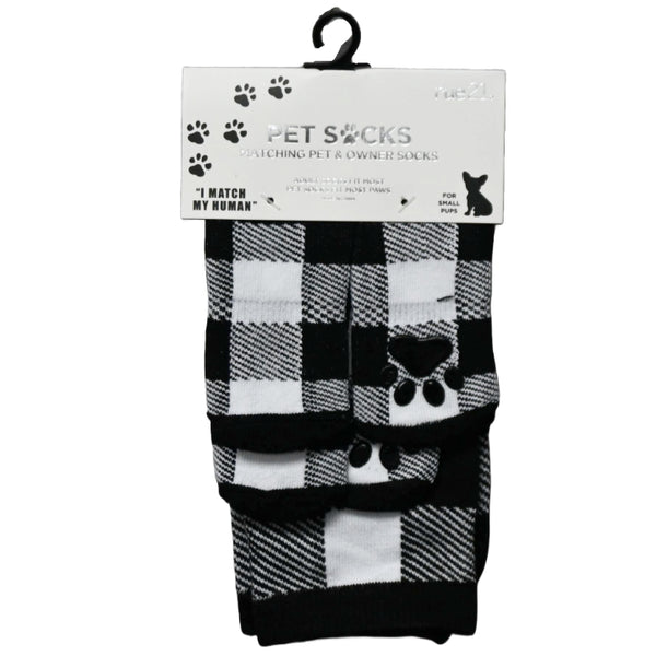 2PK PET AND PEOPLE BLACK PLAIDS MATCHING SOCKS SETS C/P 36