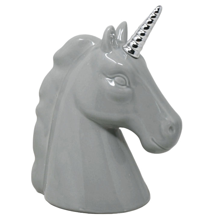 7x4.5x9 Grey Unicorn Ceramic Decor C/P 12