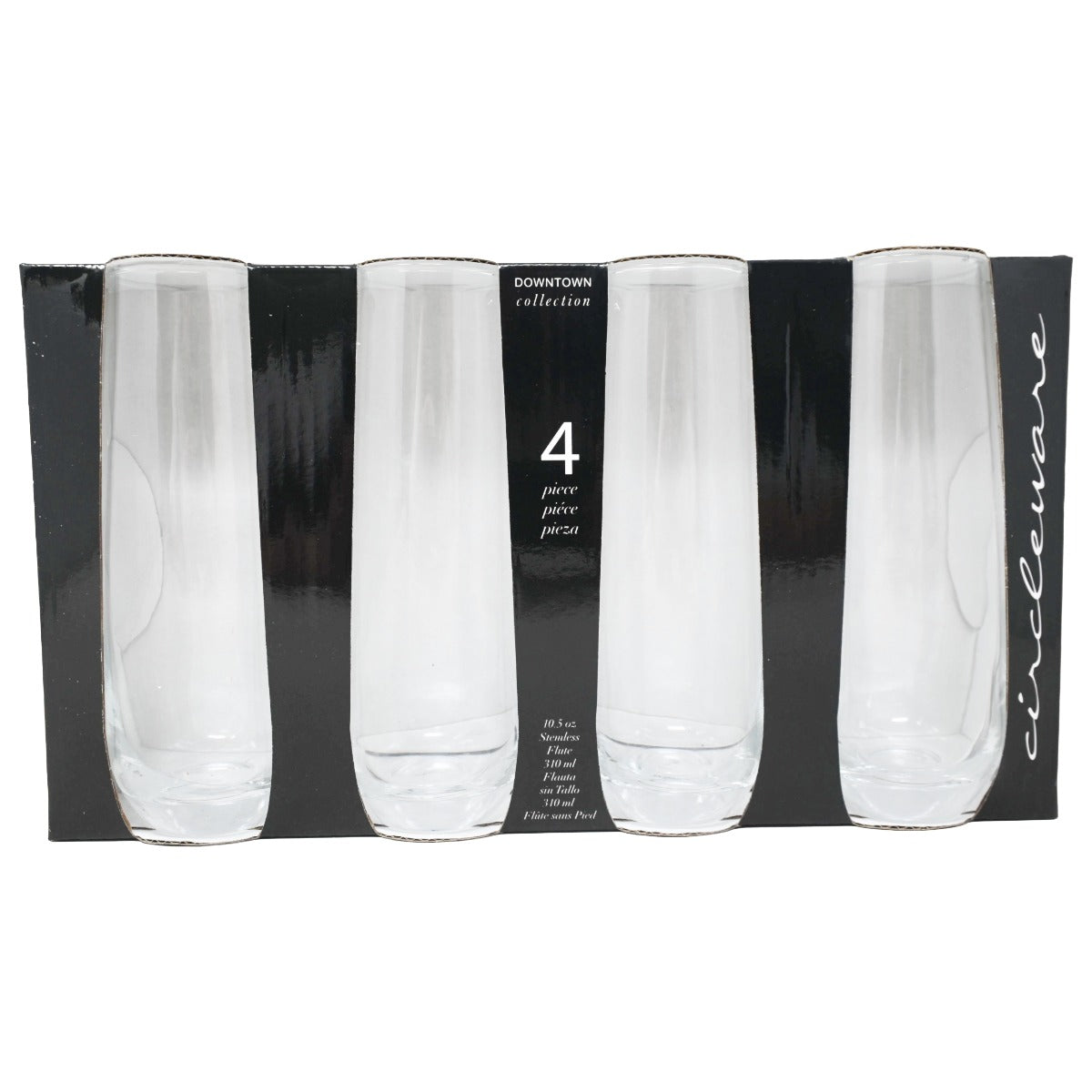 4pc Stemless Flute Set C/P 6 Circleware