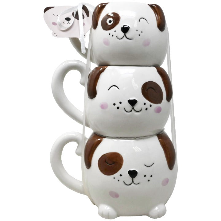 3pc Dogs Stacking Mugs C/P 12 MRKT FINDS