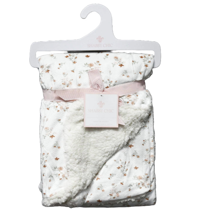 1pc Mink & Sherpa Blanket - Blush Ditsy Floral C/P 48