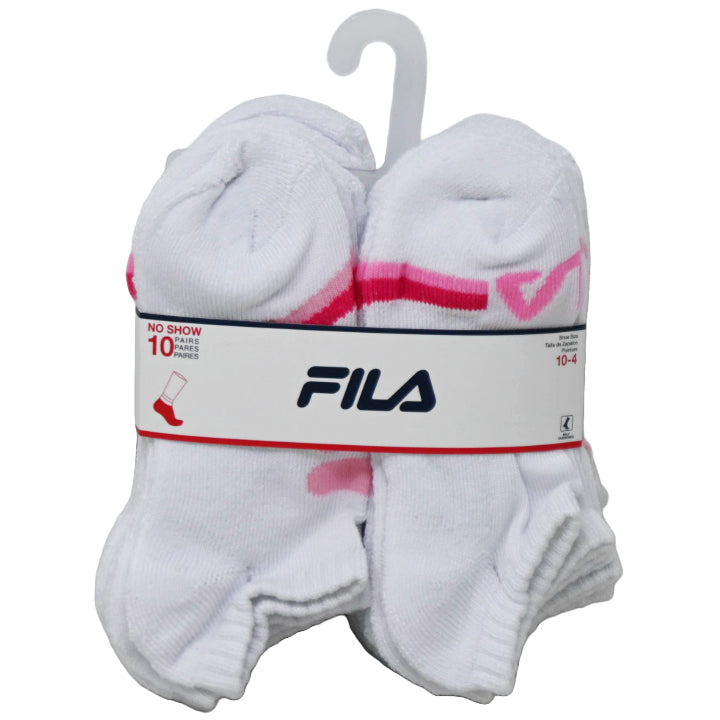10pk FILA GRL POWER PRINT HC NS SOCKS SIZE 6-8 C/P 60