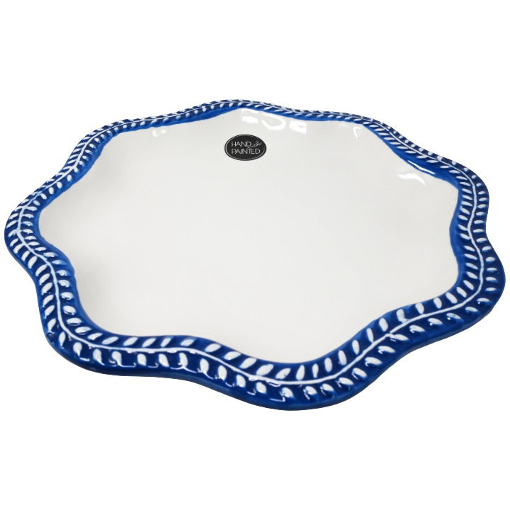 11" Nvy Rim Plate C/P 16 Luna & Sage