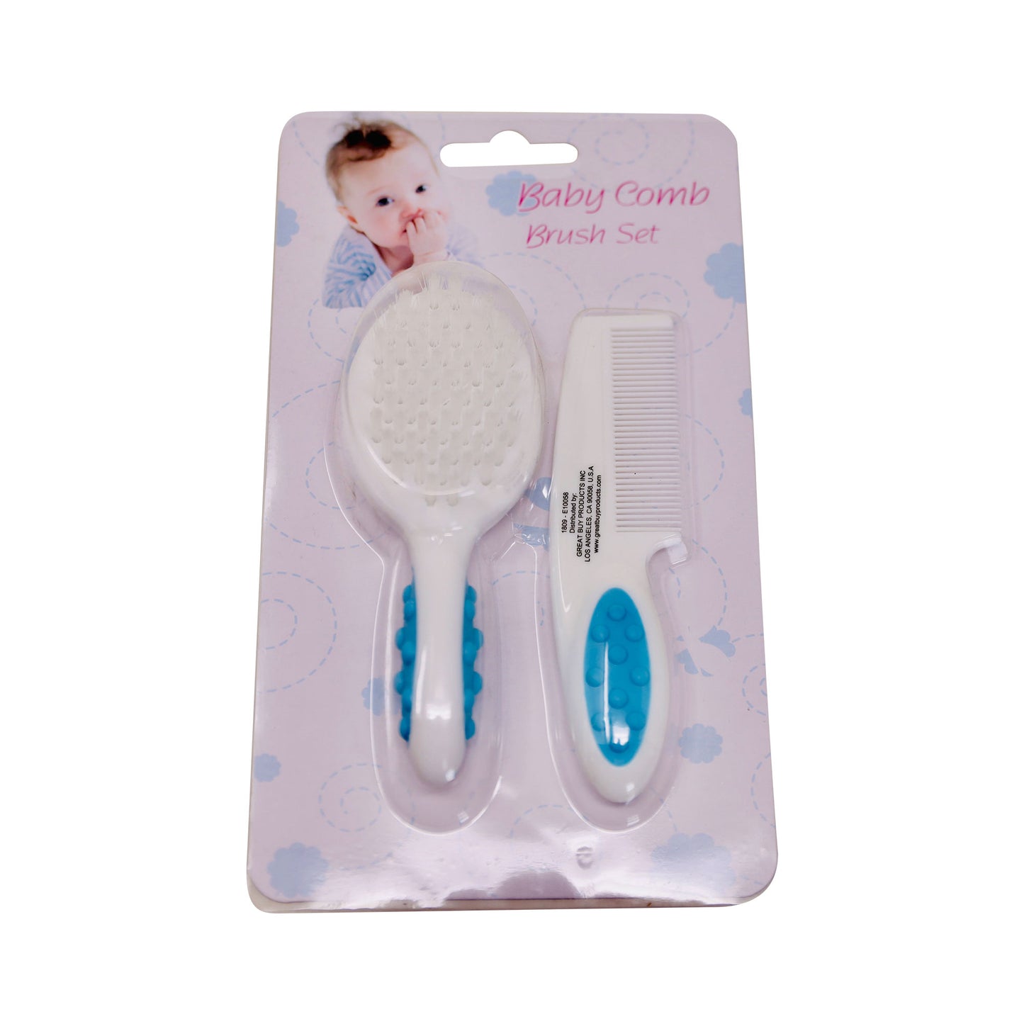 BABY BRUSH + COMB, PINK/BLUE C/P 36