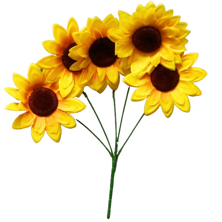 Gld Ylw Sunflower Bush 5 Flowers C/P 360