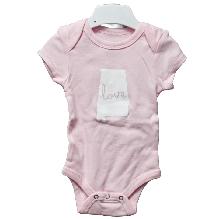 0-3 Month Pink State Onesie- Alabama C/P 48