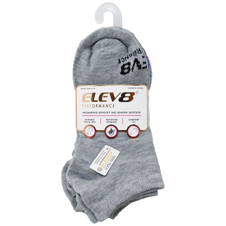 10pk Ladies 9-11W Asst No Show Socks C/P 60 ELEV8