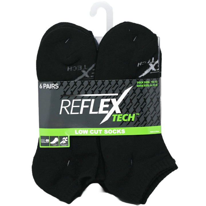 6pk MEN BLACK CUSHIONED LOW CUT SOCKS C/P 36