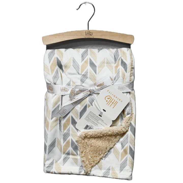 30"x40" SAND PRINTED MINK TO SHERPA BLANKET C/P 24