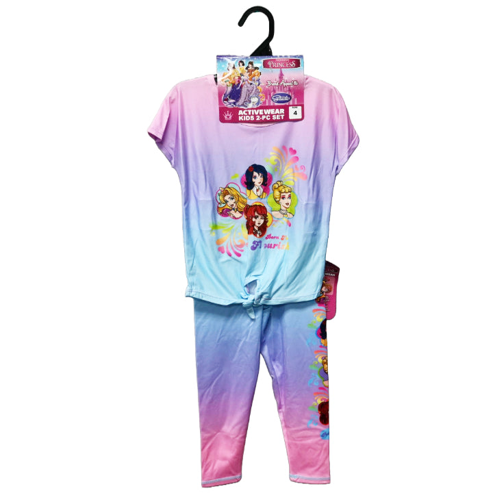FAIRYTALE PRINCESS TIE FRON T-SHIRT ACTIVEWEAR SET BORN TO FLOURISH 4-ASST SIZE 4-6X C/P 48