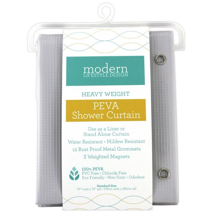 70"x72" GREY EMBOSSED PEVA SHOWER LINER C/P 24