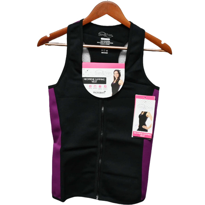 MED. BLK/PURPLE WOMEN NEOPRENE VEST (FLAT PACKED) C/P 12