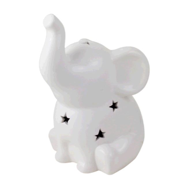 Ceramic Sitting Elephant with Cut Out Stars and LED Lighting C/P 6