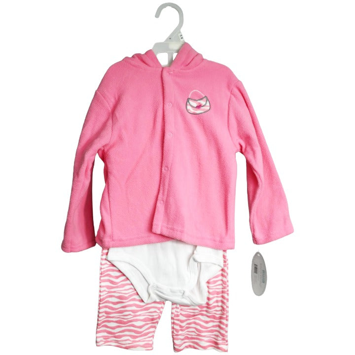 3pc Inf Pnk Hrt Baby Clothing Set C/P 12 Kristen Hanah