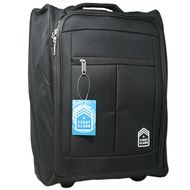 20" Upright Rolling Carry-On Luggage Black 22"x15"x7.5" C/P 8