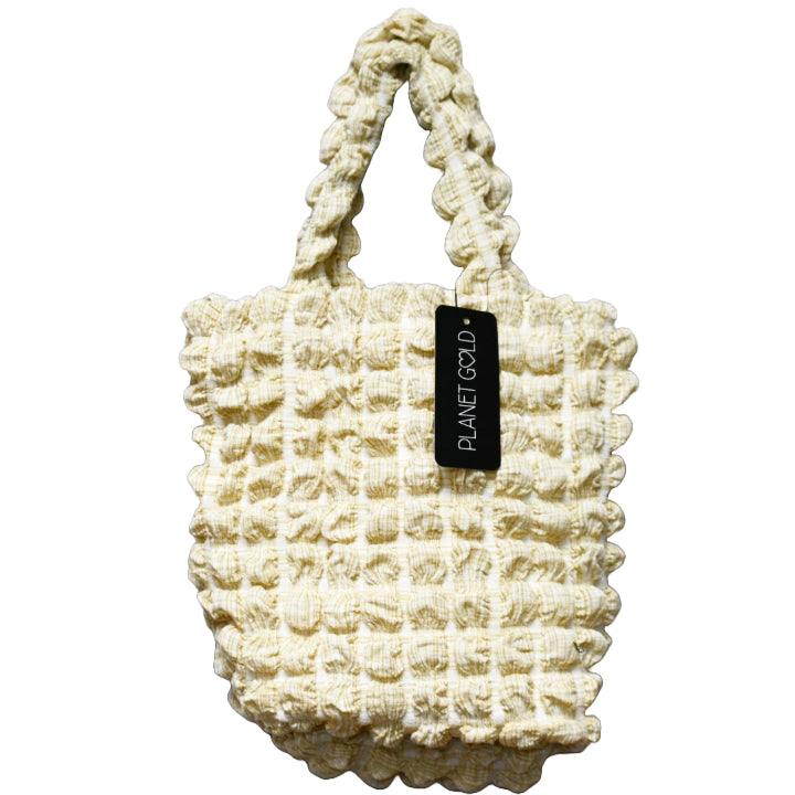 BROWN QUILTED LONG SATCHEL HANDBAG W/TOP ZIPPER C/P 12