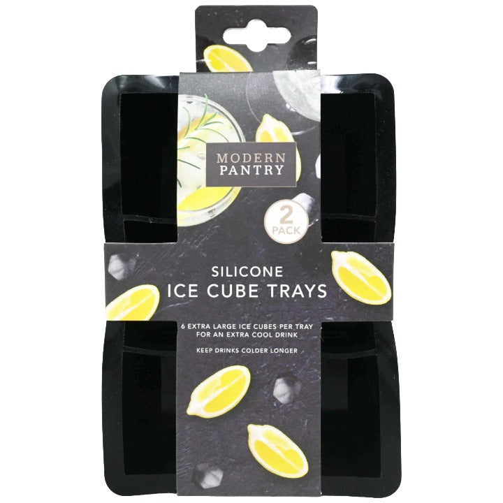 2pk Blk 6 Square Sil Ice Cube Trays C/P 24