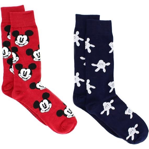 2pk MEN MICKEY MOUSE TOSS CREW SOCKS SIZE 10-13 C/P 60