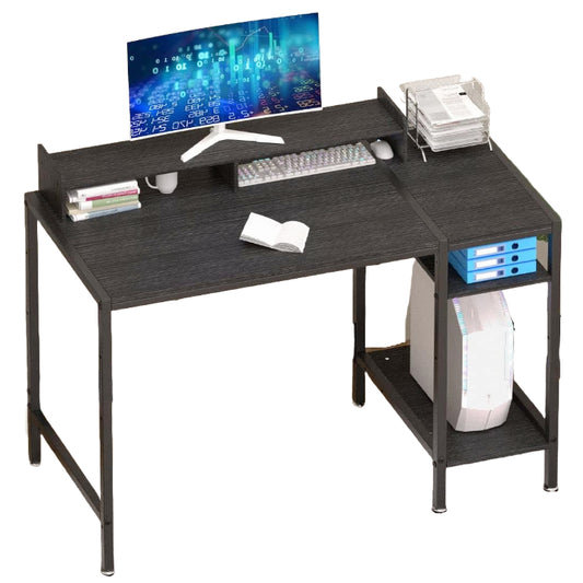 Dk Brn Wd Desk MDF Metal Legs 38.5"x18.5"x29" (No UPC, FNSKU Only) C/P 1