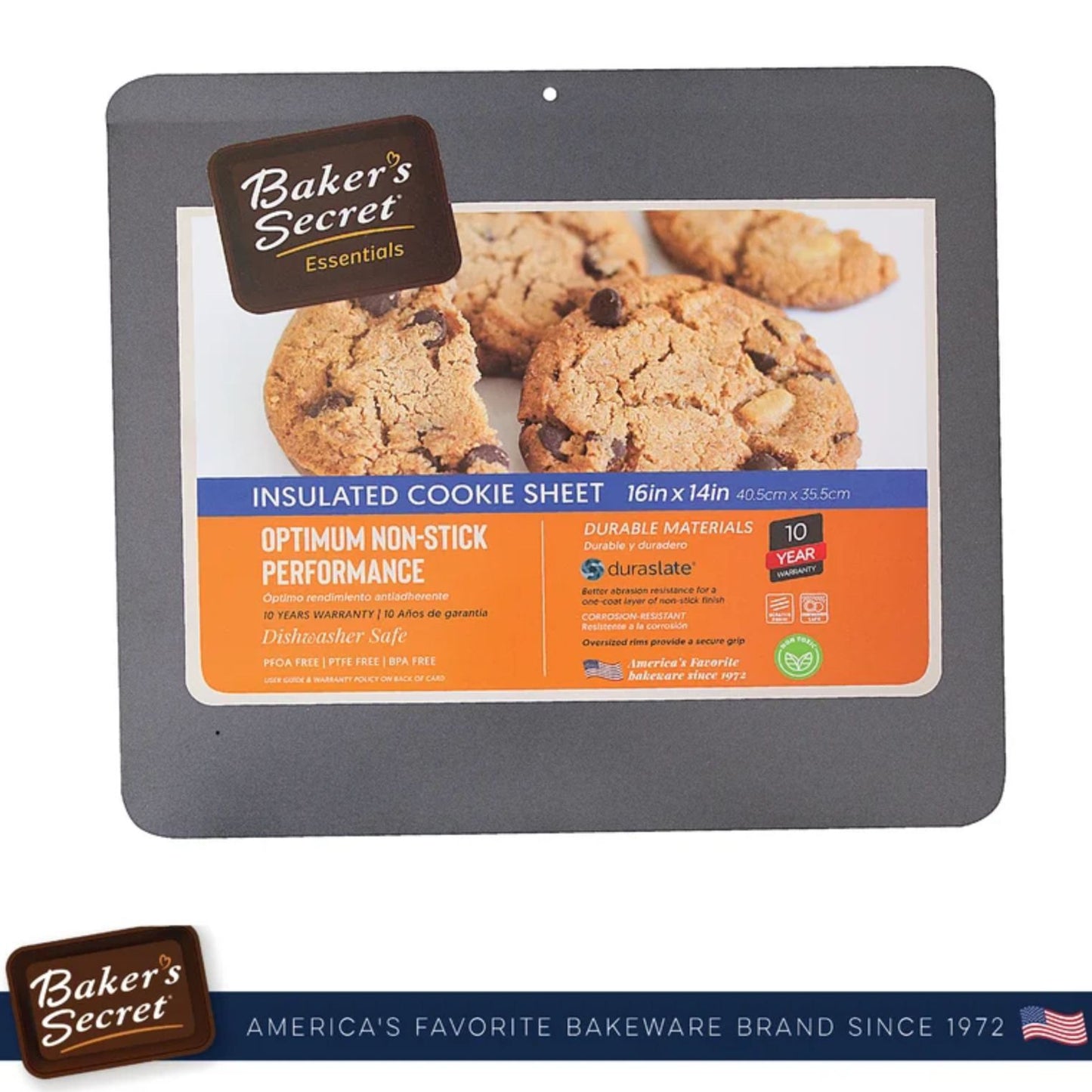 Baker's Secret 16in Insulated Cookie Sheet, Duraslate C/P 12