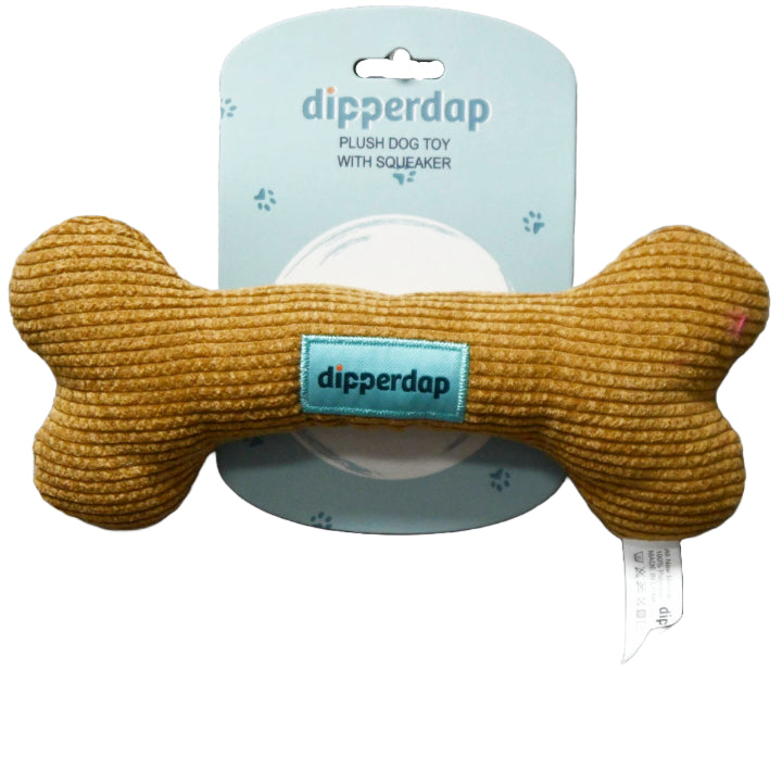 PLUSH BONE SQUEAKY TOY YELLOW C/P 50