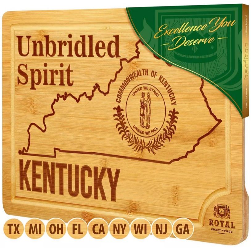 15"x10" KENTUCKY BAMBOO CUTTING BOARD C/P 10