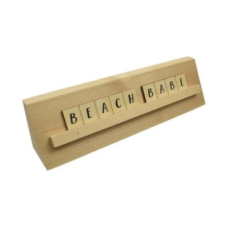 9x2 BEACH BABE Print Puzzle Piece Nat Wedge Wood Tabletop C/P 24