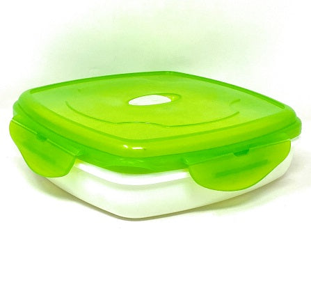 7" Square Food Container, Lime Lid C/P 33