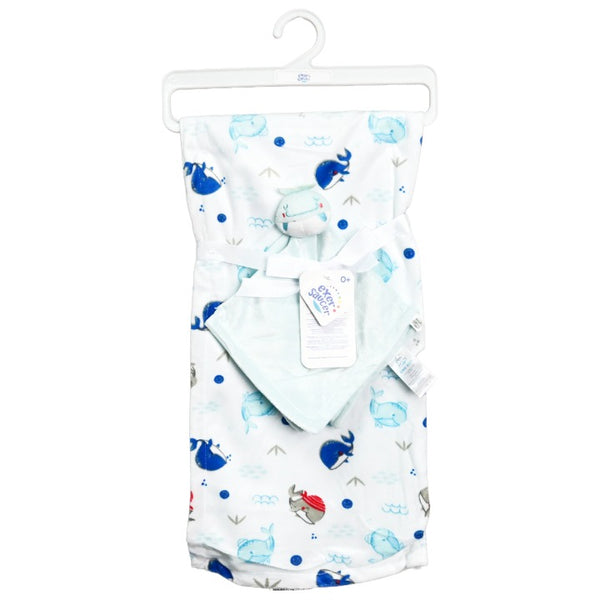 2pc Whale Blanket Blu Lovey Set C/P 36 Exersaucer
