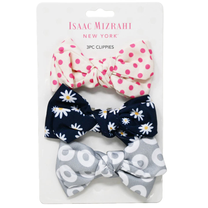 Isaac Mizrahi 3PK BOW CLIPPIES C/P 36
