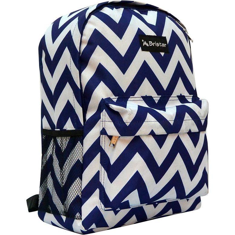NAVY/WHITE CHEVRON PRINT BACKPACK C/P 24