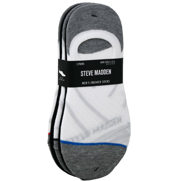 5pk MEN SNEAKER SOCKS STEVE MADDEN SIZE 10-13 C/P 36