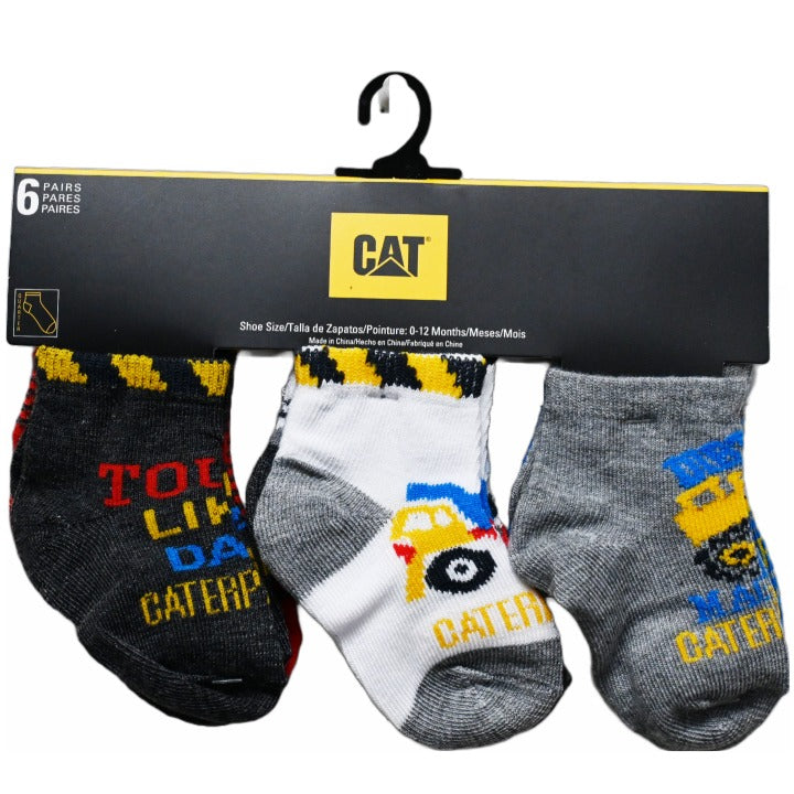 6pk INFANT BOYS TOUGH LIKE DAD QTR SOCKS C/P 36