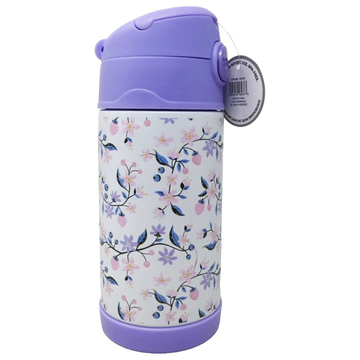 Kids Prp Flowers Metal Bottle C/P 24 Zoey & Miles