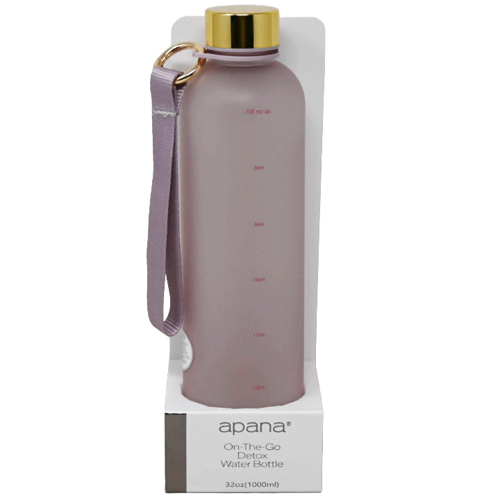 32oz BURNISHED LILAC ON-THE-GO DETOX BOTTLE W/CARRY STRAP APANA C/P 12