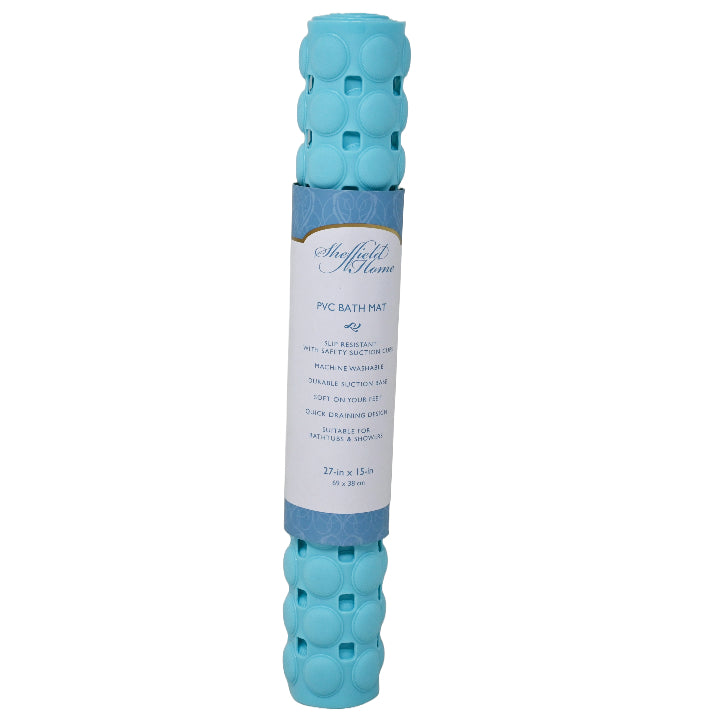 TURQUOISE PVC BATH MAT C/P 12