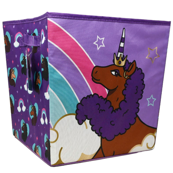 Afro Unicorn Bin Collapsible Storage Multi-Purpose C/P 6