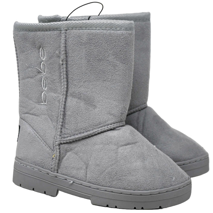 Girls Gray Microsuede Winter Boots C/P 12 BEBE